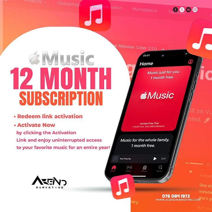 🎵 Apple Music (1 Year)