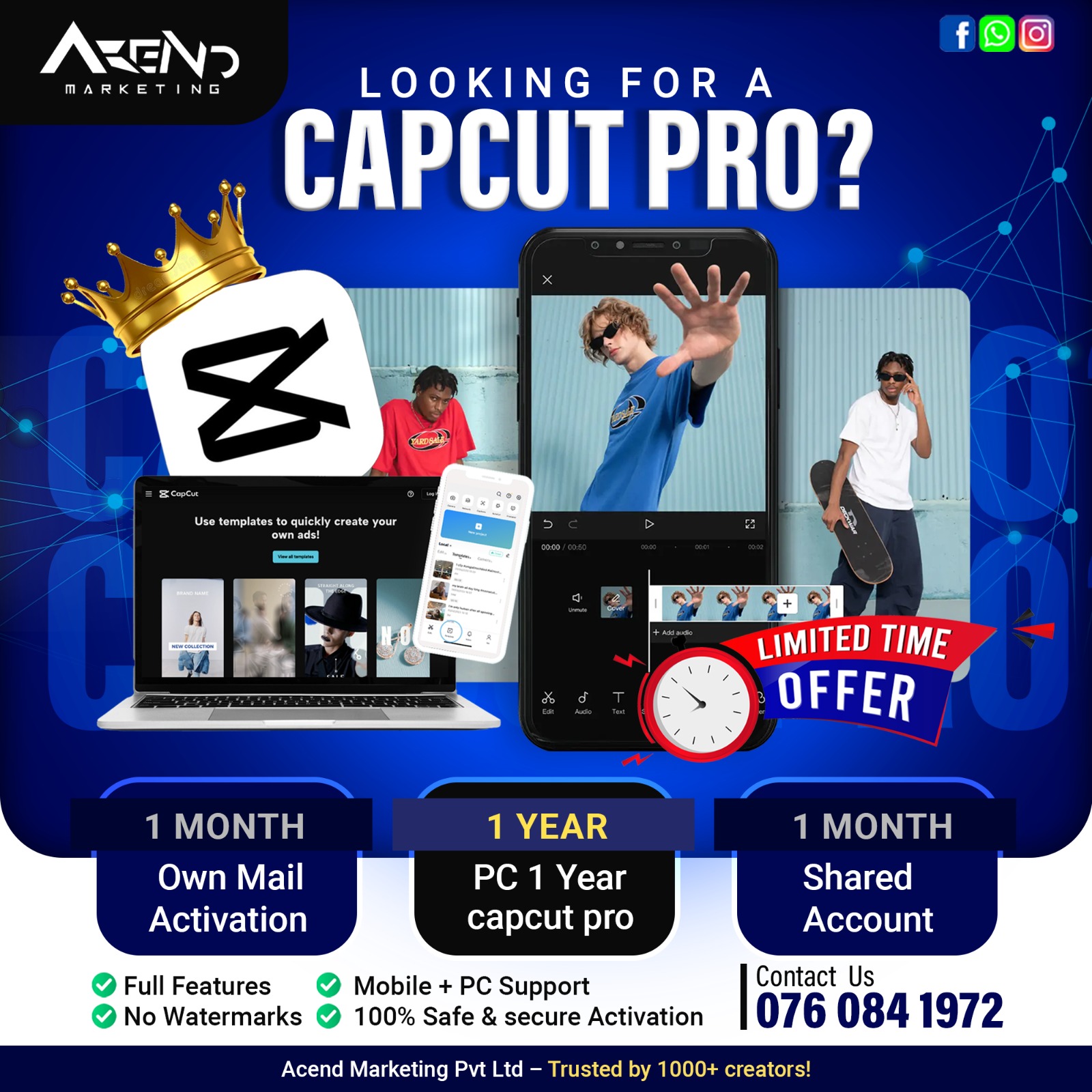 🎬 CapCut Pro – (1 Month)
